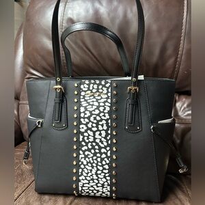 NWOT Michael Kors Black and White Animal Print Tote